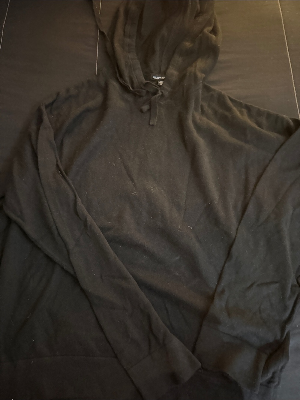 Hilary Radley Black Lightweight Hooded Pullover
